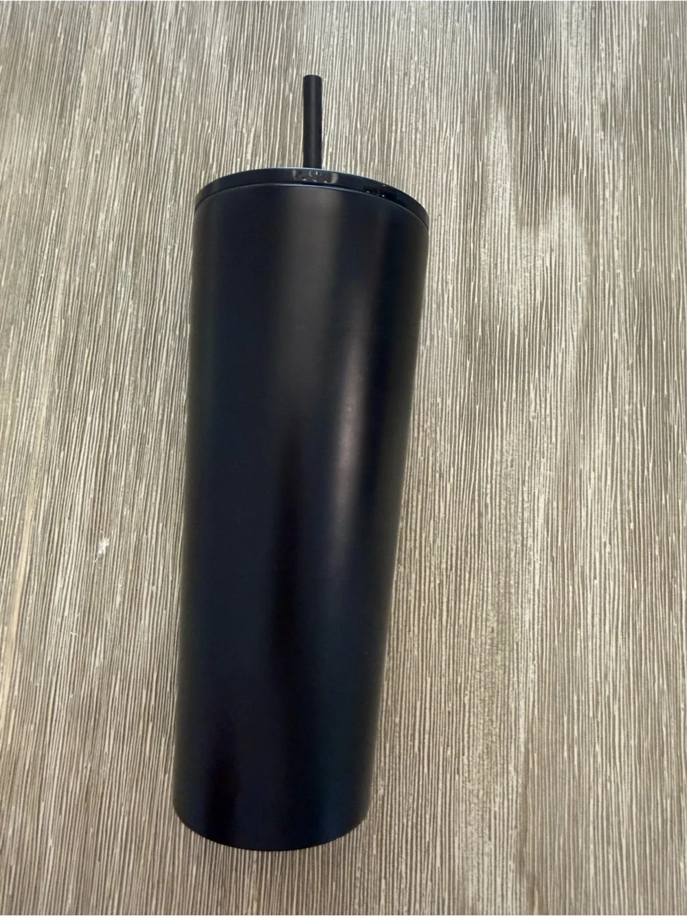 Starbucks Matte Black Tumbler 24oz with Embossed Logo and straw
